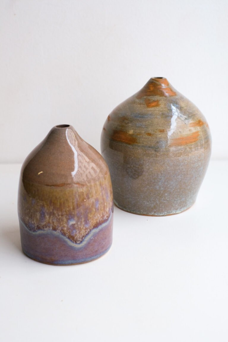Duo de vases tournés en cours