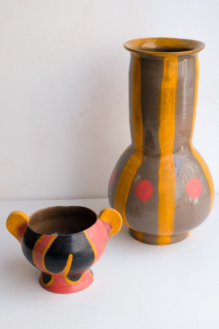 Duo de vases en céramique tournés en cours